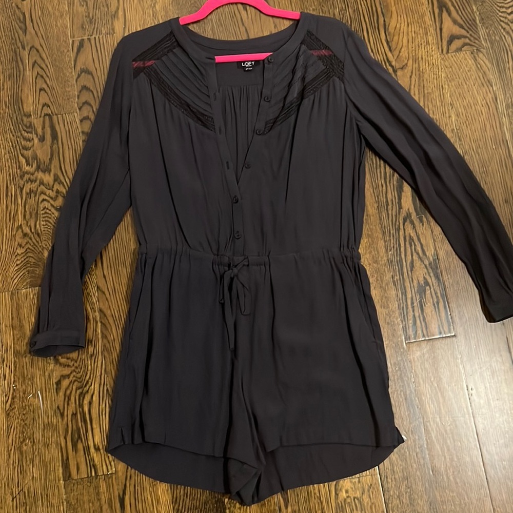 LOFT Long-Sleeved Grey Romper